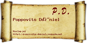 Poppovits Dániel névjegykártya